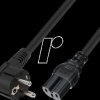 7195-0,5M Hot condition power cable, CEE 7/7 to C15 H05RR-F, 3x1.00 mm²