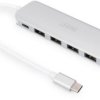 Digitus DA-70242-1 USB-Hub 4+1 Port USB-A USB 3.0 5 GBit/s z gniazdem szybkiego ładowania, z wtyczką USB-C, aluminiowa o