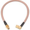 Coaxial cable, SMA plug (angled) to SMA jack (straight), 50 Ω, RG-142/U, grommet black, 304.8 mm, 65503603230502