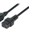 Extension cable, International, C20-plug, straight on C19 socket, straight, H05VV-F3G1.5 mm², black, 2 m, EK607SW.2