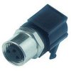 Panel socket, M8, 4 pole, THR, screw locking, angled, 99 3390 282 04