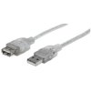 Przedłużacz USB 2.0 A-A M/F 4,5M Srebrny 340502