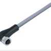 Sensor actuator cable, M8-cable socket, angled to open end, 4 pole, 5 m, PVC, gray, 4 A, 79 3384 45 04
