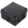 Skrzynka hermetyczna IP65 Puszka instalacyjna 100x100x50mm czarna z dławikami PG21 S-BOX 106c