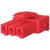 Plug housing, 3 pole, pitch 3.96 mm, straight, red, 368571-2