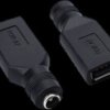 Adapter złącza zasilania DC gniazdo USB-A - gniazdo 2,1/5,5mm EFP24 czarny