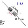 Bezpiecznik szklany 8A do PCB 3x10mm; typ T zwłocz