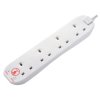 Masterplug SRG4210N-MP Extension Lead 240V 4-Gang 13A White Surge Protected 2m