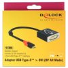 DeLOCK 61213 Adapter kabla wideo 0,2 m USB typu C DVI czarny
