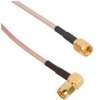Coaxial cable, SMA plug (angled) to SMA plug (straight), 50 Ω, RG-316, grommet black, 610 mm, 135103-03-24.00