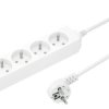 Przedłużacz 4-gniazda z/u 10A 7m /OMY 3x1/ biały PS-470