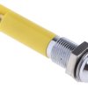 Lampka kontrolna do montażu panelowego 24V dc, Żółta 6mm LED Chrom Końcówka lutownicza RS PRO