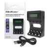 Qoltec Ładowarka do akumulatorków Ni-MH typu R03 AAA R6 AA LCD Kabel USB