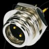RT3MP TINY xlr panel connector, 3-pin, wall thicknesses of up to 6 mm