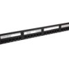 Panel krosowniczy, HTC, Cat6, 24 portów, RJ45, Bez ekranowania, 1U, Czarny