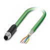 Cat5 Kabel Ethernet długość 1 m Phoenix Contact Zielony Poliuretan, 4 średnica 6.5 mm OD Ekranowane Ekranowane