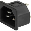 Panel plug C22, 3 pole, screw mounting, plug-in connection, black, 6173.0003