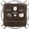 Karo Gniazdo Antenowe Rtv-Sat-Sat Czekoladowy Metalik Gpa-S2s/M/40
