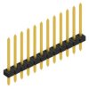 Pin header, 12 pole, pitch 2 mm, straight, black, 10062222