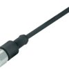 Sensor actuator cable, M12-cable socket, straight to open end, 3 pole, 5 m, PUR, black, 4 A, 77 3730 0000 50003-0500