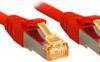 kabel LAN LINDY 47291, 1 szt., RJ45, CAT 6, S/FTP, 0.50 m, czerwony