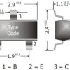 Bipolar junction transistor, NPN, 100 mA, 45 V, SMD, SOT-23, BC850B