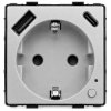Gniazdo elektryczne Schuko z USB A+C 20W z pomiarem energii (watomierz) ZigBee grafitowe podtynkowe (moduł bez ramki) - TAWOIA S