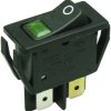 Rocker switch, green, 2 pole, On-Off, off switch, 16 (4) A/250 VAC, 10 (4) A/250 VAC, IP40, illuminated, printed, 1555.3108