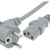 Kabel: 3X1mm2, Cee 7/7 (E/F) Wtyk Kątowy,Iec C13 Żeński, 1M Lt-322+501...