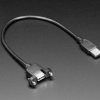 Adafruit Panel Mount USB Cable - A Male to A Female