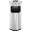 Durable 333223 Waste Paper Basket with Ashtray Metal Silver 17L Diam.250xH630mm