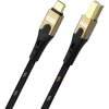 Oehlbach D1C9548 USB 2.0 USB-C to USB-B Cable 2m Black/Gold Braided Shield