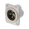 XLR panel plug, 3 pole, silver-plated, 2.5 mm², AWG 14, zinc die casting, NC3MD-LX-M3