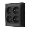 SIMON AQUACLICK Gniazdo poczwórne z uziemieniem zaciski śrubowe IP20 czarny ACGZN4/49 KONTAKT SIMON