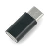 Adapter gniazdo microUSB - wtyk USB typu C - czarny