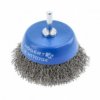 Szczotka czołowa z trzpieniem 75 mm, drut ze stali nierdzewnej 0.3 mm