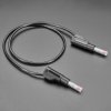 Retractable Stacking Banana Plug Cable - Black 0.5m