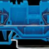 281-654 4-conductor feed-through terminal block, 4 mm², blue