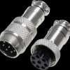 Jack/plug, 8 pole, solder connection, straight, GX1608PMF