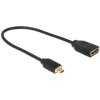 Delock 65687 HDMI-A Female to Micro-D Male Cable 0.2m 4K 60Hz High Speed Ethernt