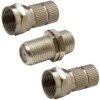 Przejście Łącznik Antenowy F (Gniazdo / Gniazdo) + 2X Wtyk F Nakręcany 7,0Mm