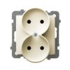 AS Gniazdo podwójne bez uziemienia do ramki ecru GP-2GR/m/27 OSPEL