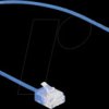 80778 RJ45 Network Cable Cat.6 UTP Ultra Slim 0.3 m blue with short pl