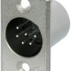 XLR panel plug, 6 pole, silver-plated, 1.0 mm², AWG 18, zinc die casting, NC6MP
