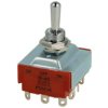 Przełącznik; dźwigniowy; S43; 3*1; ON-OFF-ON; 1 tor; 3 pozycje; bistabilny; na panel; do lutowania; 20A; 125V AC; pomarańczowy;