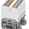 Distribution block, push-in connection, 0.14-2.5 mm², 12 pole, 17.5 A, 6 kV, white, 3002941