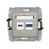 Mini Mechanizm Ładowarki Usb Podwójnej Usb C + Usb A, 20W Max. Taupe 60Mcusb-8