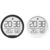Cienki magnetyczny cyfrowy zegar ścienny LED z dużym wyświetlaczem LCD. Data, temperatura, wilgotność. Zasilany z USB. Kompaktow