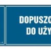 ZNAK - HH017 Dopuszczono do użytku 20 x 6,7 cm FN - Folia samoprzylepna