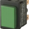 Pushbutton switch, 2 pole, green, illuminated  (green), 16 (4) A/250 VAC, IP40, 1660.0202